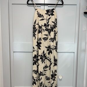 Floral Maxi Dress in Black and Cream